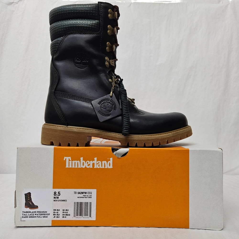 Timberland Premium Tall Lace Boot Waterproof TB0A2MYWEEQ Green Men Size 8.5‎